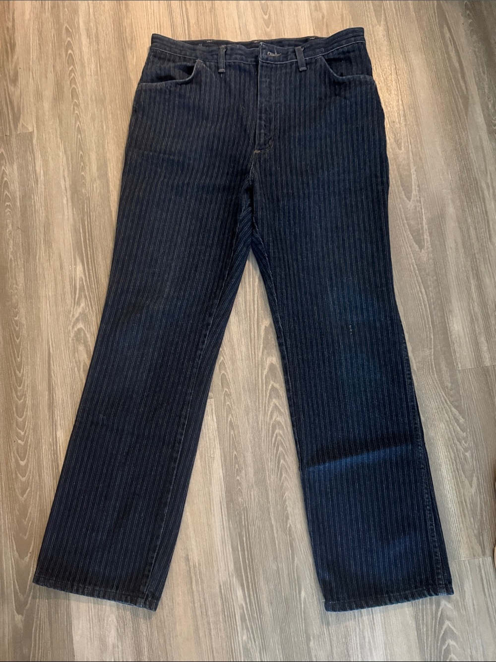 VINTAGE RUSTLER  INDIGO Pinstripe JEANS